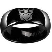 Cool 8MM Transformers Decepticon Black Tungsten Carbide Ring $28.99