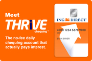 Join & Get $25 Free! No-Fee THRiVE Chequing Account from ING Direct