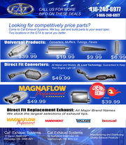 CATALYTIC CONVERTERS,  MUFFLERS,  BRAKES,  FLEXES AND MORE