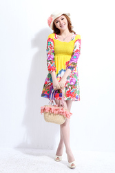 blooming-flower-printing-charming-Korean-fahsion-dress 