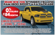 2016 Stinger Yellow RAM 1500 Sport 4 X 4 Package