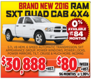  New 2016 Ram SXT Quad Cab in Toronto
