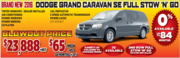 New 2016 Dodge Grand Caravan SE Full Stow N Go 