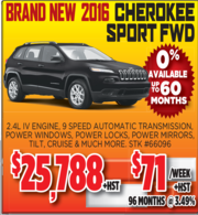 2016 Cherokee Sport FWD for Sale Toronto