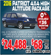 2016 Patriot 4X4 High Altitude Package Toronto
