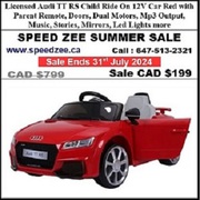 Licensed Audi TT RS Child Ride On 12V Car Red