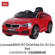 Licensed BMW GT Child Ride On 12V Car Red