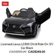 Licensed Lexus LC500 Child Ride On 12V Car Black